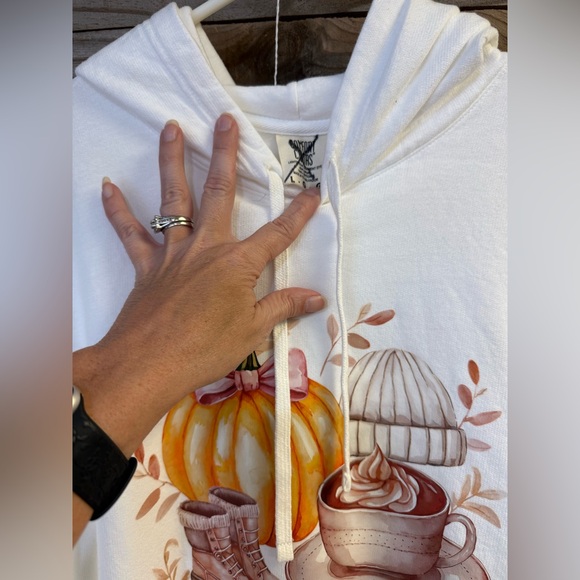 Comfort Colors White Hoodie Fall Basics - Picture 2 of 2